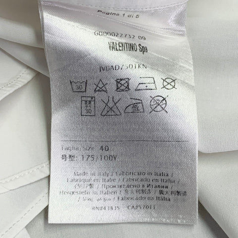 VALENTINO Size M White Cotton Hidden Buttons Long Sleeve Shirt