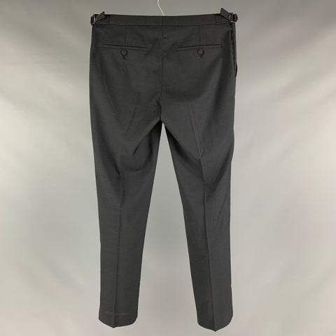 THE KOOPLES Taille 30 Pantalon de costume de smoking en laine unie noire