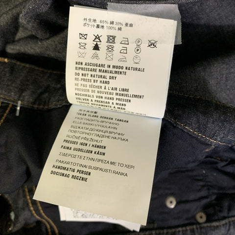 PRADA Size L Blue Indigo Contrast Stitch Cotton Linen Zip Fly Jeans
