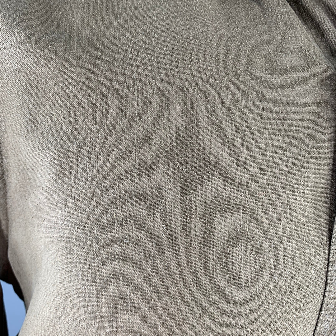 OUR LEGACY Size M Khaki Silk One Pocket Long Sleeve Shirt