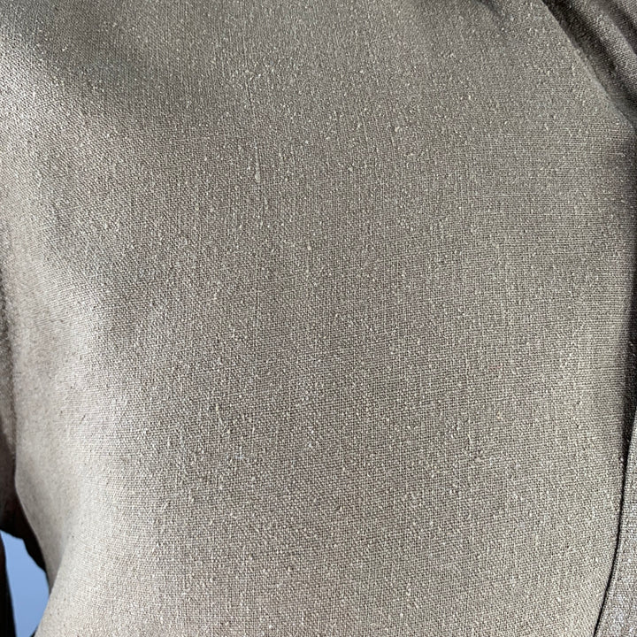 OUR LEGACY Size M Khaki Silk One Pocket Long Sleeve Shirt