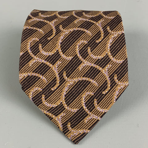 GIORGIO ARMANI Brown Swirls Silk Tie