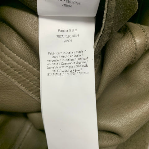 KINGSMAN Size 40 Green Lambskin Suede Drawstring Four Pockets Jacket