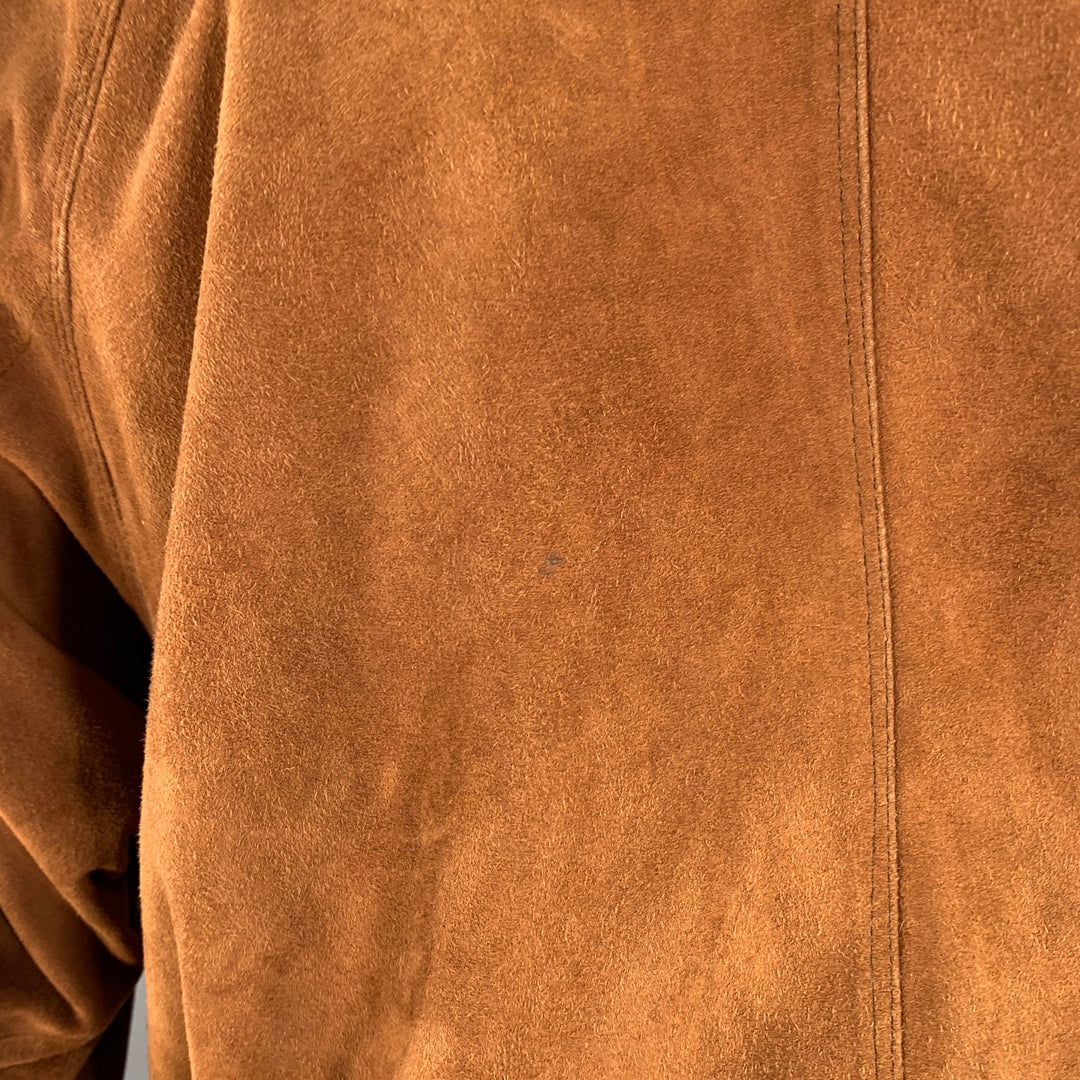 WATER FREE FRIITLIA Size L Camel Suede Bomber Jacket