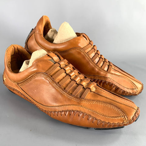 PIKOLINOS Size 10 Tan Leather Drivers Loafers