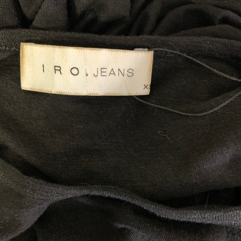 IRO Size XS Black Silver Hardware Lyocel polyurethane See Through T shirt