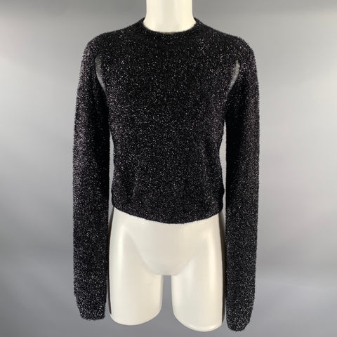ALLSAINTS Size M Black Polymaide Textured Pullover