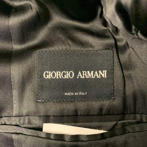 EMPORIO ARMANI Size 44 Black Wool Peak Lapel Sport Coat