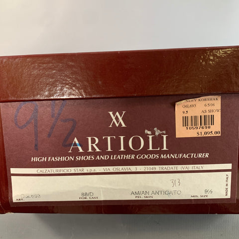 ARTIOLI Size 9.5 Brown Cognac Color Block Leather Oxford Lace Up Shoes