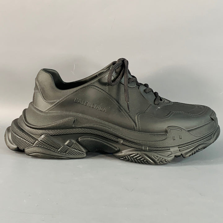 BALENCIAGA Size 11 Triple S Mold Black EVA Chunky Sneakers