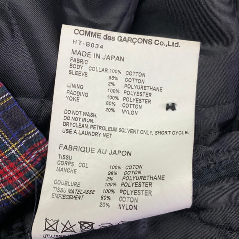 COMME des GARCONS HOMME Size XS Black Red Green Plaid Jacket