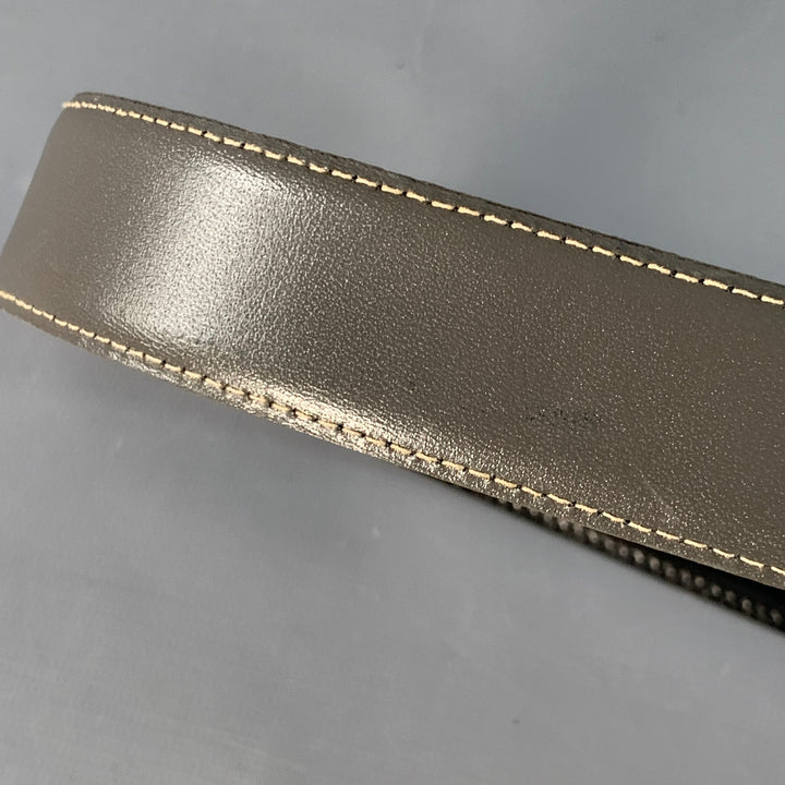 YVES SAINT LAURENT Vintage Size 37 Grey Silver Leather Belt