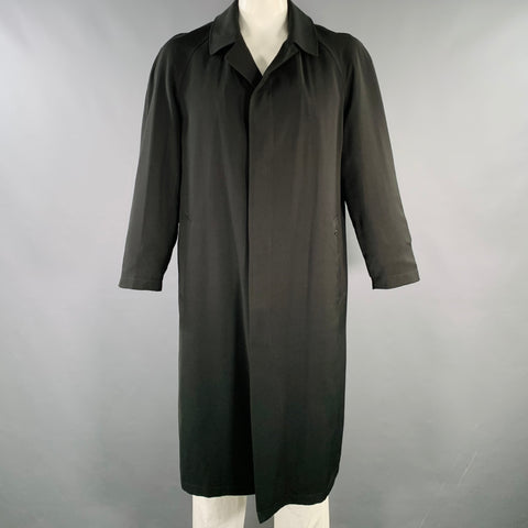 SANYO Size L Black Polyester Hidden Buttons Coat