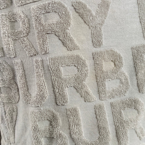 BURBERRY Size S Grey Cotton Embossed Drawstring Shorts