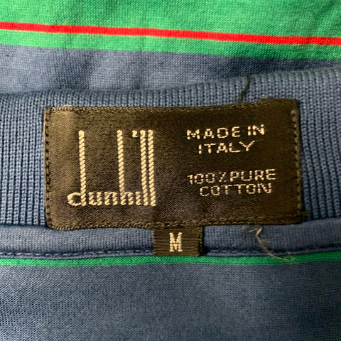 DUNHILL Size M Green Navy Red Stripe Cotton Polo Polo