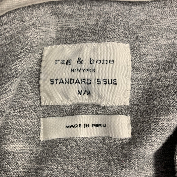 RAG & BONE Size M Grey Heather Cotton Blend Henley T-shirt