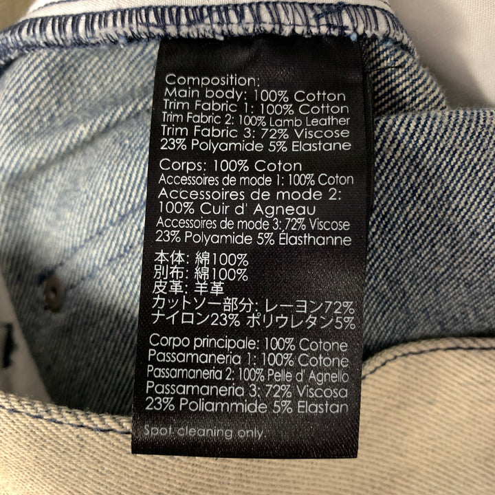 PHILLIP LIM Size 32 Cream Black Panel Cotton Jeans