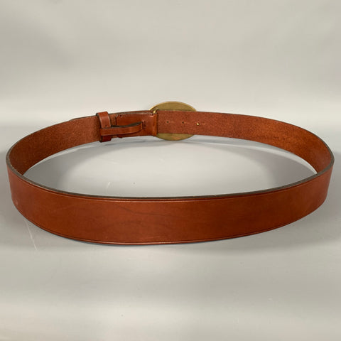 RALPH LAUREN Size 42 Brown Gold Solid Leather Belt
