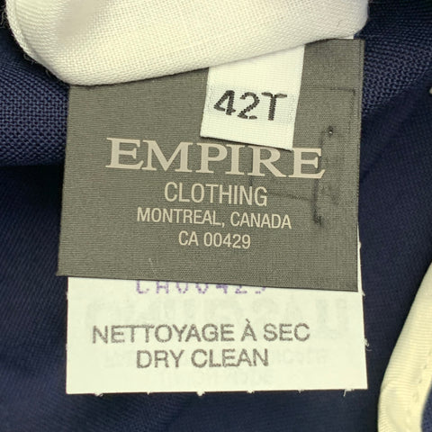 O'CONNELL'S Size 42 Long Navy Wool Notch Lapel Sport Coat