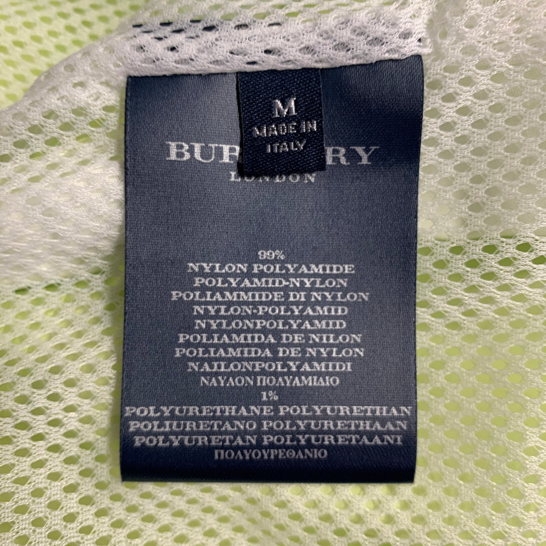 BURBERRY LONDON Size M Green Lime Polyamide Blend Zip Pockets Vest
