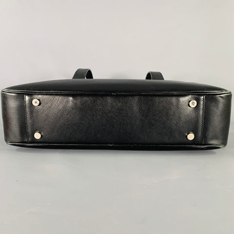 BURBERRY Black Saffiano Leather Top Handles Bag