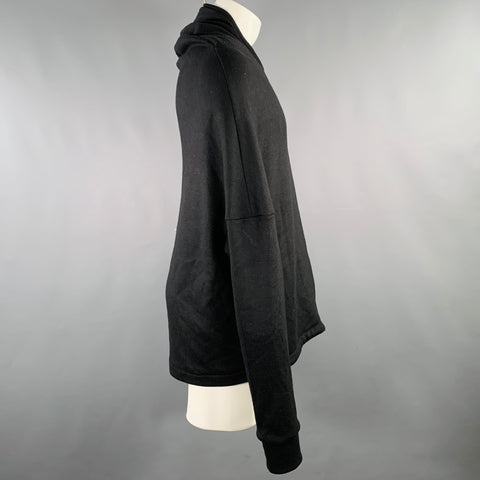THAMANYAH Size S Black Double Face Wool Cotton Blend Collarless Jacket