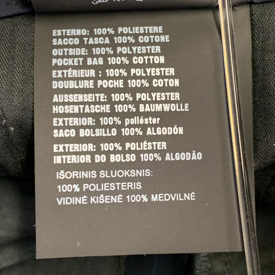 PRADA Size 34 Navy Polyester Twill Flat Front Zip Fly Casual Pants