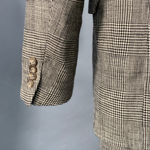 POLO by RALPH LAUREN Size 38 Regular Black Grey Glenplaid Notch Lapel Suit