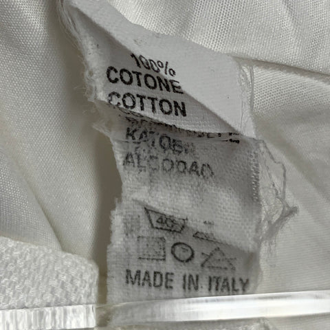 Chemise de smoking LORENZINI en coton texturé blanc, taille L, manches longues