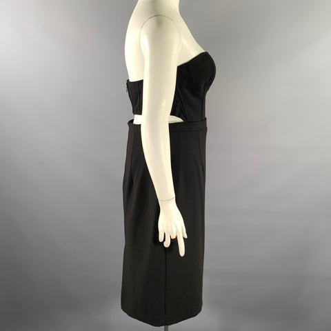 BLACK HALO Size L Black 3595114 Strapless Cocktail Dress