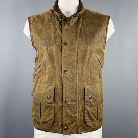 POLO by RALPH LAUREN Size XXL Brown Coated Canvas Vest