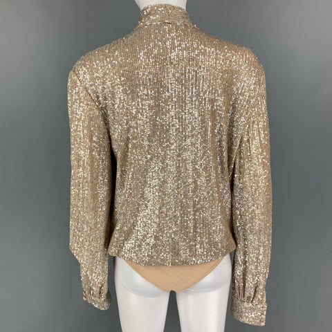 JONATHAN SIMKHAI Camisa Body Lentejuelas Poliéster Champán Talla L