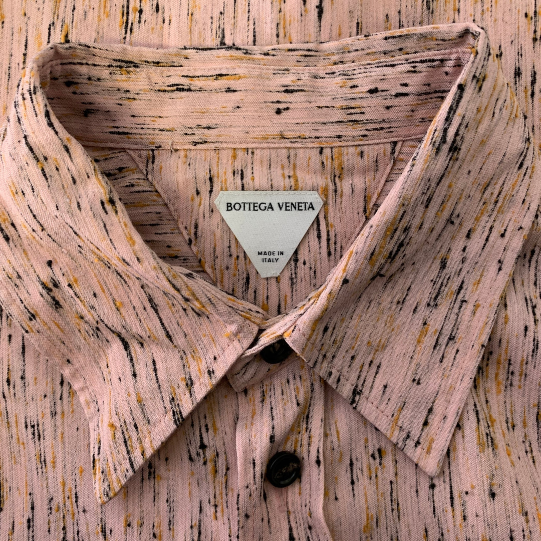 BOTTEGA VENETA Size XS Pink Slubby Viscose Blend Long Sleeve Shirt