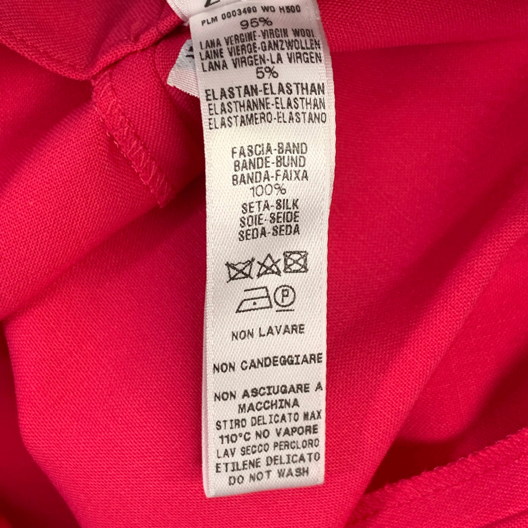 LA PERLA Size 4 Hot Pink Wool Blend Double Breasted Pantsuit