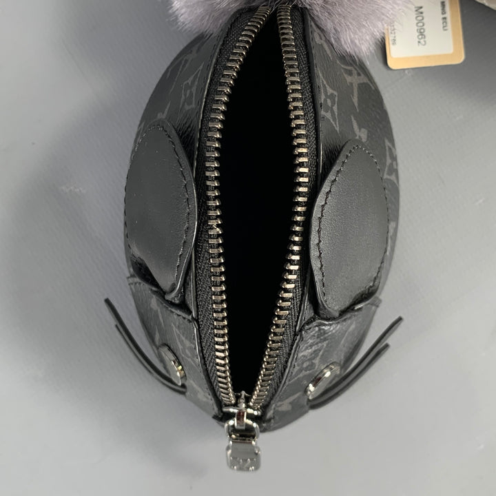 LOUIS VUITTON Black Grey M00962 Logo Lambskin Canvas Bag