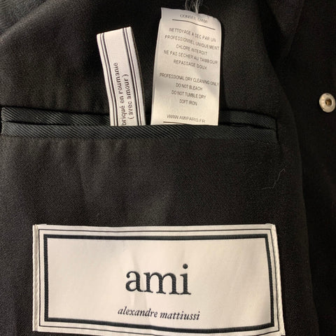 AMI by ALEXANDRE MATTIUSSI Size M Black Cotton Viscose Coat