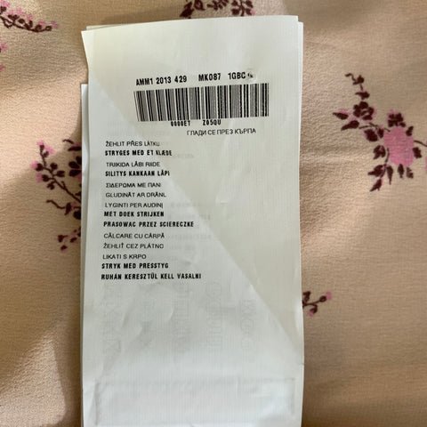 MIU MIU Size 2 Peach Pink Silk Floral Dagger Shirt