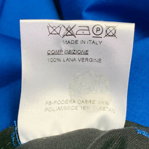 T-JACKET by TONELLO Size M Royal Blue Virgin Wool Notch Lapel Suit
