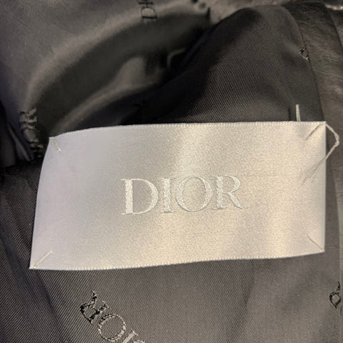 DIOR HOMME Size M Black Leather Two Pockets Bomber Jacket