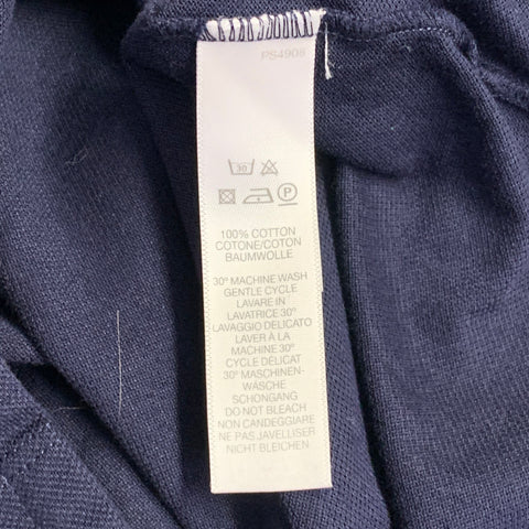 PAUL SMITH Size M Navy Multi Color Striped Trim Cotton Buttoned Polo