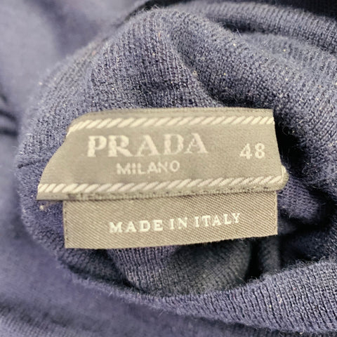 PRADA Size S Navy Knit Cashmere Turtleneck Long Sleeve Pullover