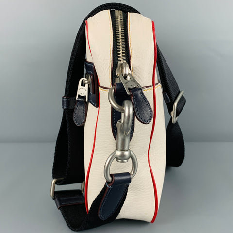COACH x NASA White Multi Color Logo Pebble Grain Leather Bag