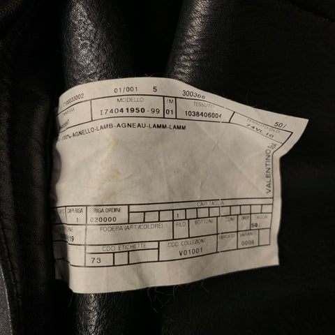 VALENTINO Size 40 Black Leather Zip Up Jacket