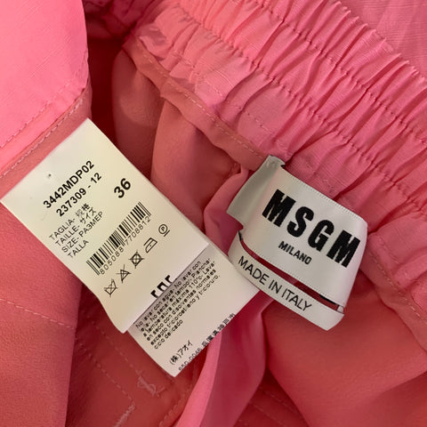 MSGM Size S Pink Viscose Linen Elasic Casual Pants