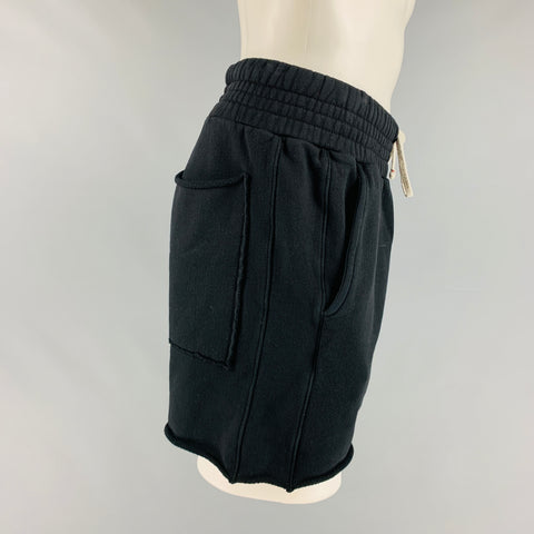 LES TIEN Size XS Black Cotton Drawstring Shorts