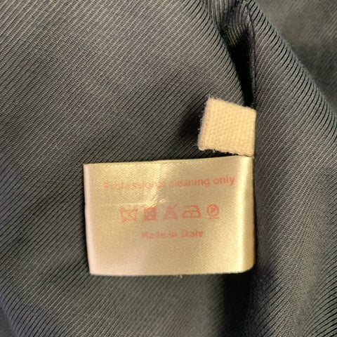 MARNI Size 42 Black Grey Herringbone Wool Double Breasted Coat