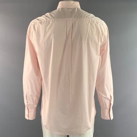 BRUNELLO CUCINELLI Size XXL Red White Graph Check Cotton Button Down Long Sleeve Shirt