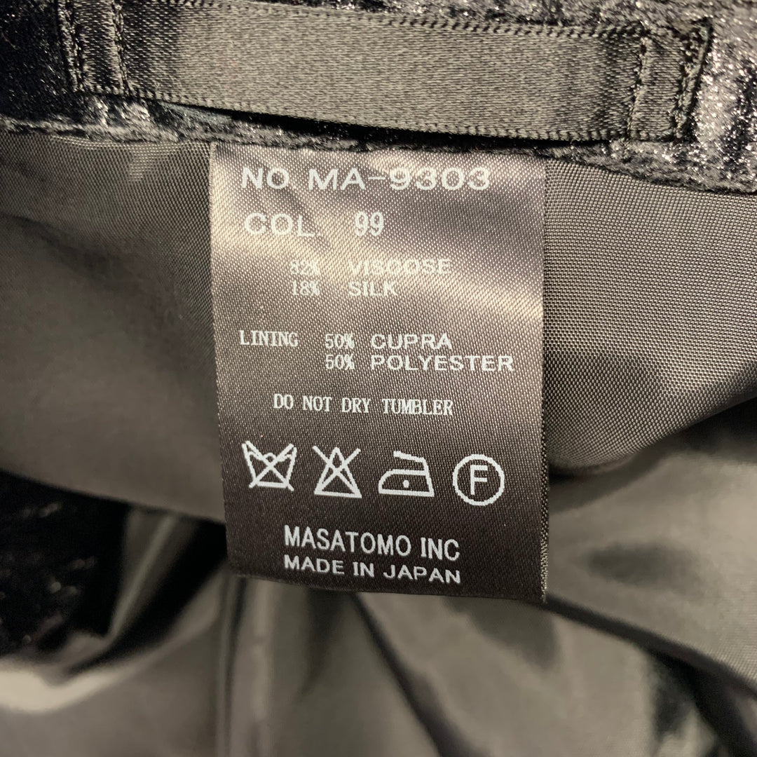 MASATOMO Size XXL Black Silver Velvet Viscose Silk Sport Coat