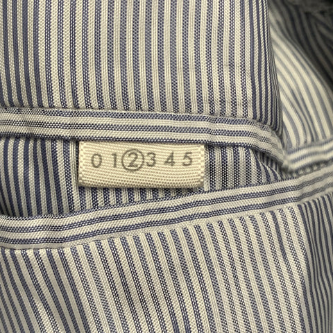 BAND OF OUTSIDERS Smoking croisé en laine à rayures bleu marine et noires, taille 38, revers châle