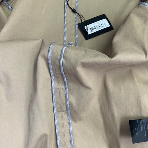 ALEXANDER WANG Spring 2014 Size 2 Runway Beige Grey Cotton Blend Logo Cutaway Trenchcoat